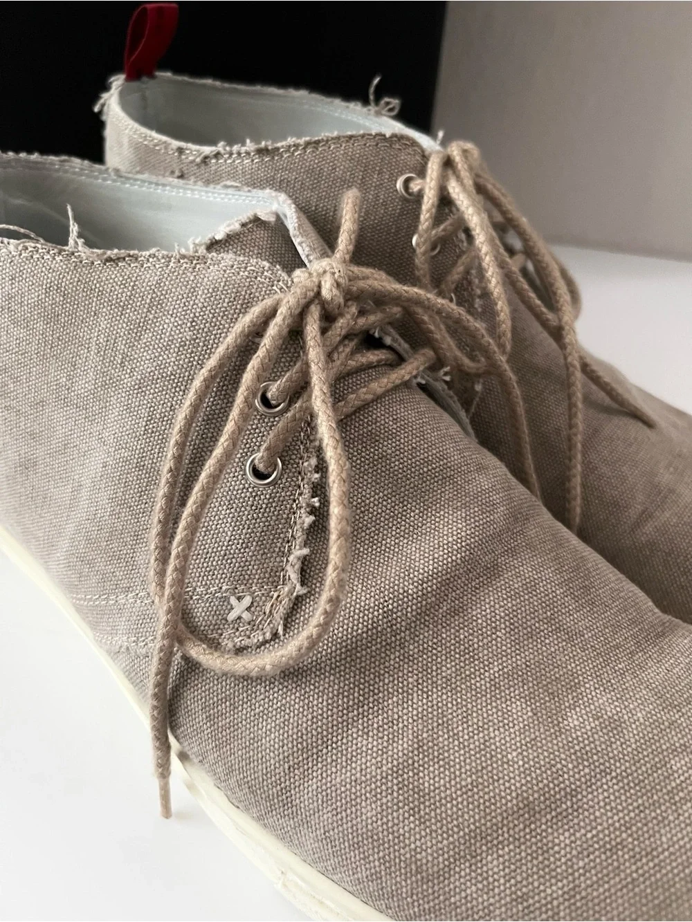Kiton linen lace up chukka sneakers